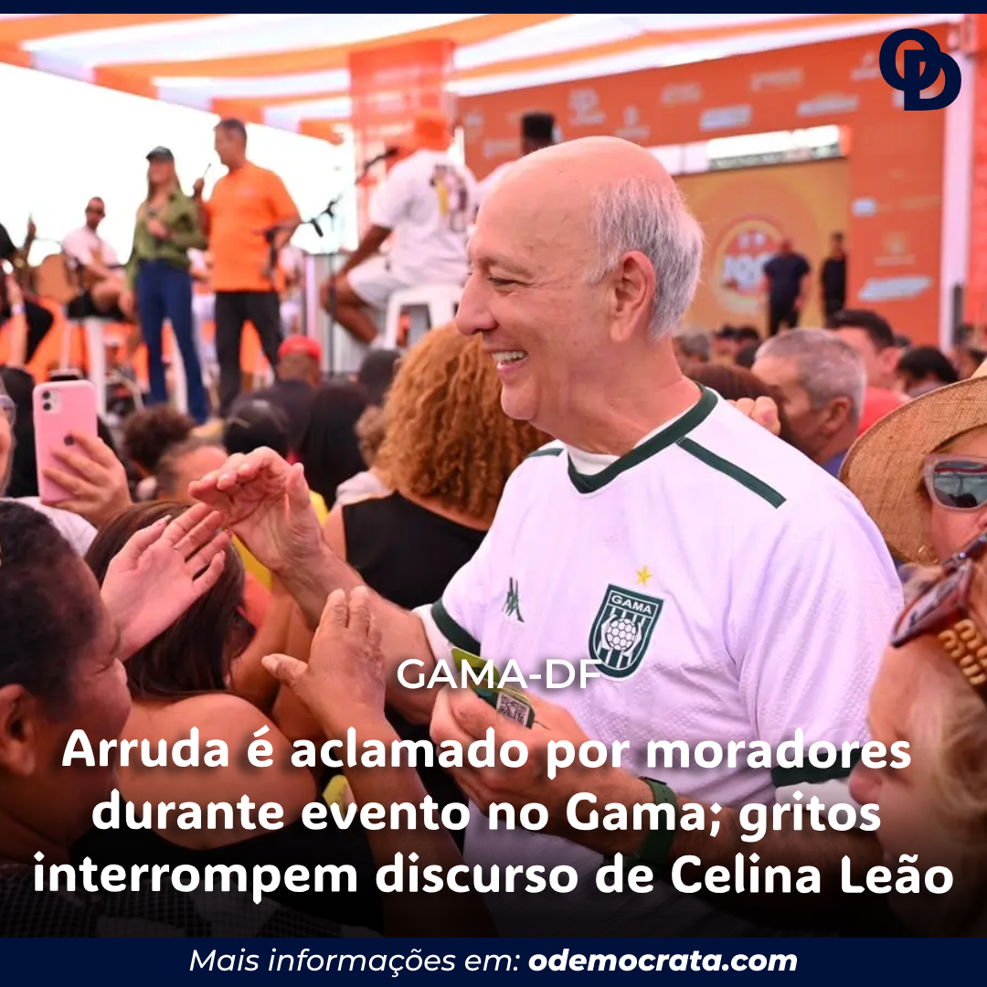 Arruda é aclamado por moradores durante evento no Gama; gritos interrompem discurso de Celina Leão
